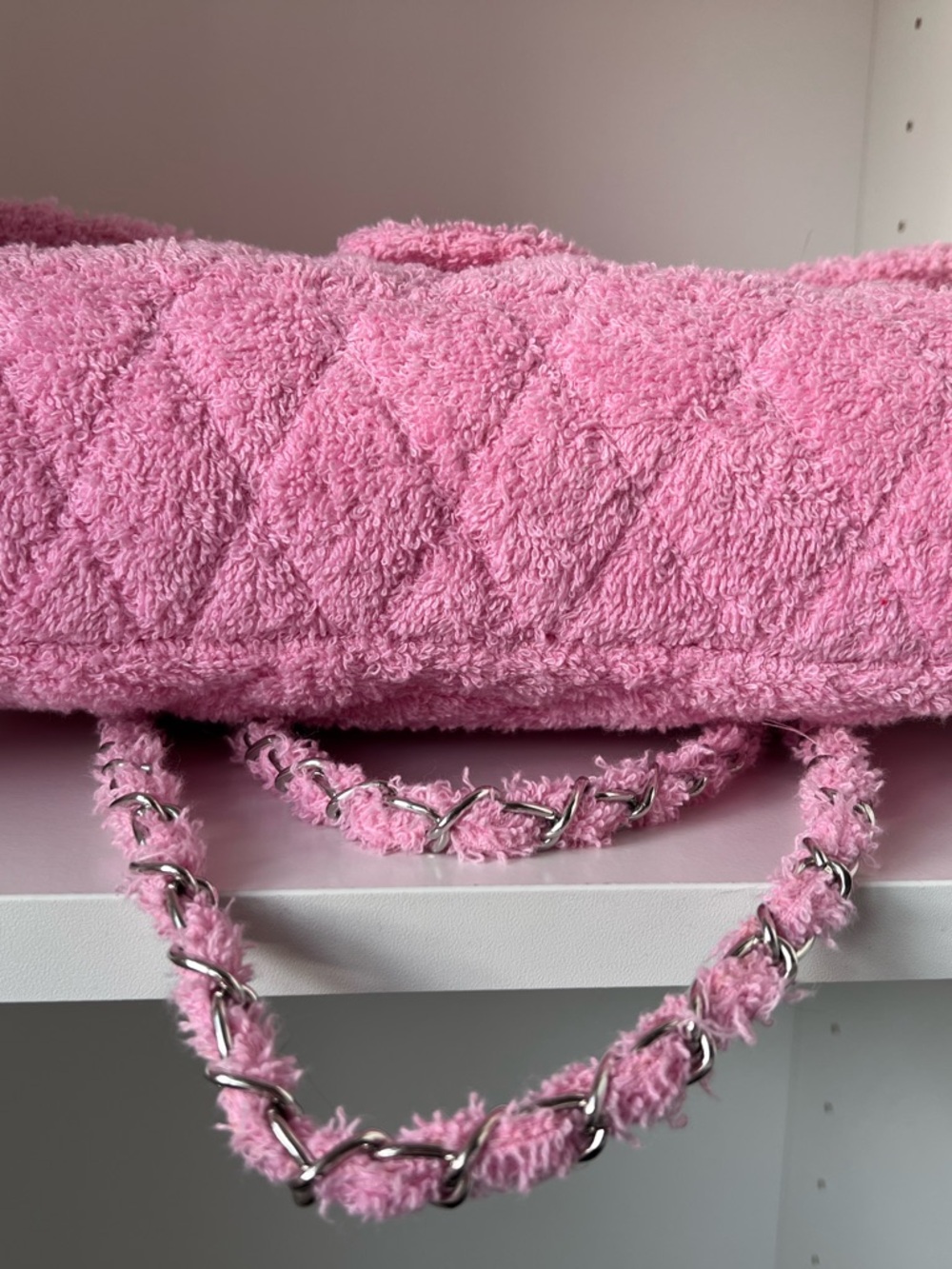 Murakchi - Terry Quilted Pink Shoulder Bag (hand-made in Morocco) 🇲🇦 - Picture 13 of 13